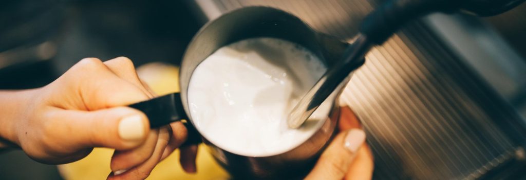 steaming milk for coffee